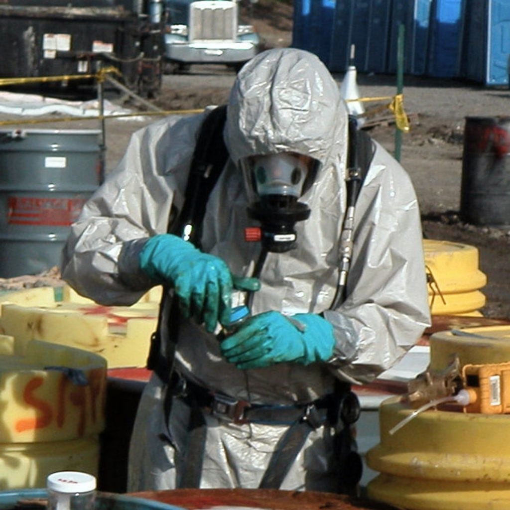 man in protective gear